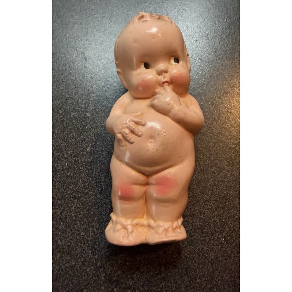 Vintage 1950’s Irwin Side Eye Rubber Squeak Toy Baby Doll Kewpie Style Retro